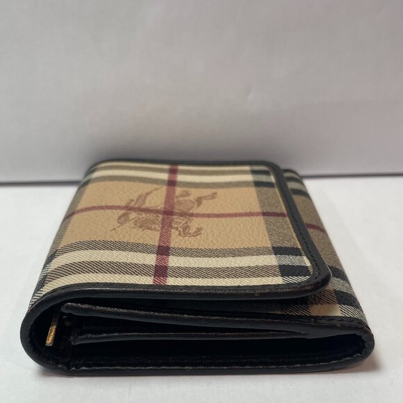 Burberry Beige/Brown Haymarket Check Coated Canvas & Leather Leighton - Preowned - Picture 3 of 15